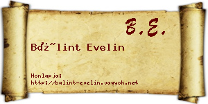 Bálint Evelin névjegykártya